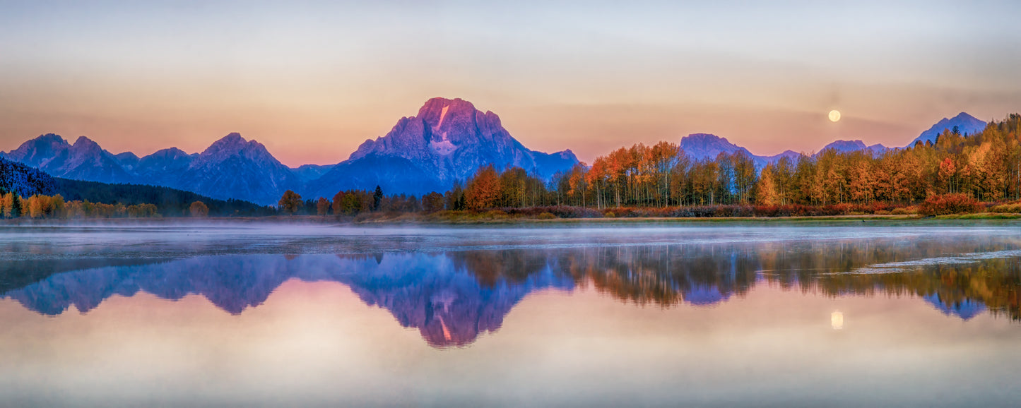 Full moon over Oxbow Bend